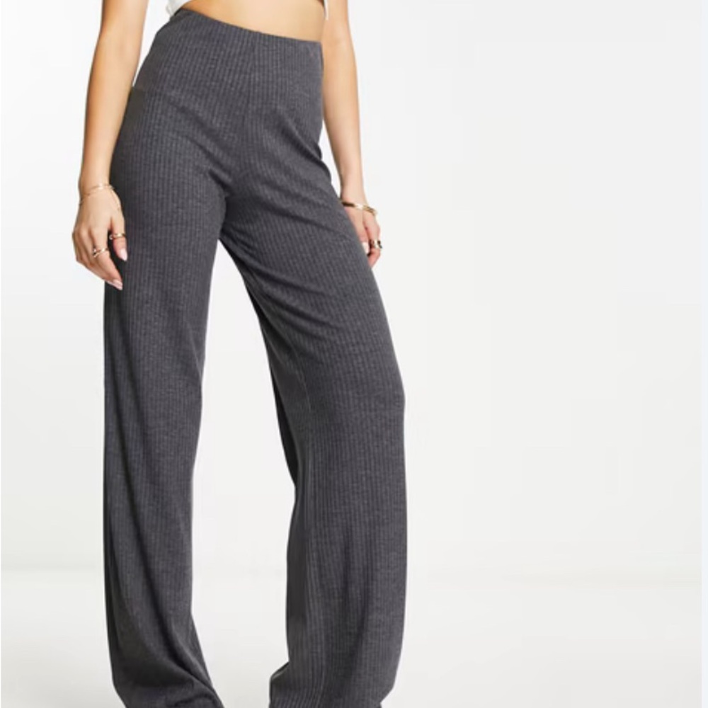 Women's Gray Wide-Leg Pants